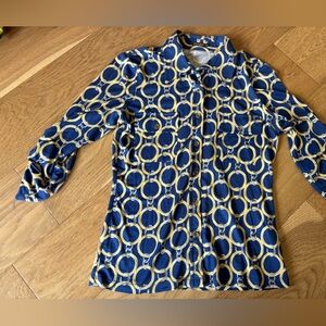 J. McLaughlin button down blouse silk/spandex blend xa